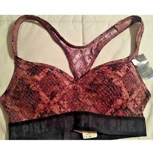 Victorias Secret Mauve Snake Skin Logo Push Up Bra
